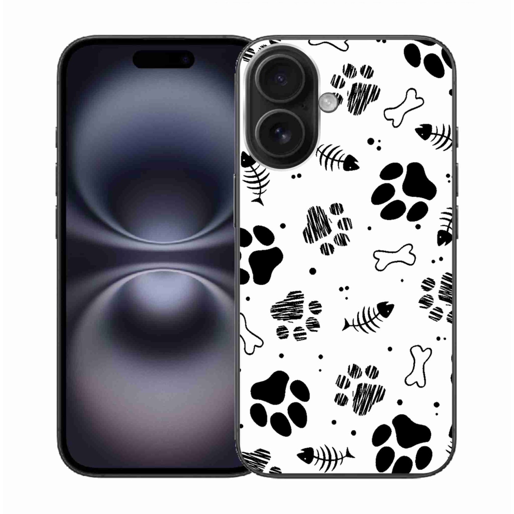 Gelový kryt mmCase na iPhone 16 - psí tlapky 1