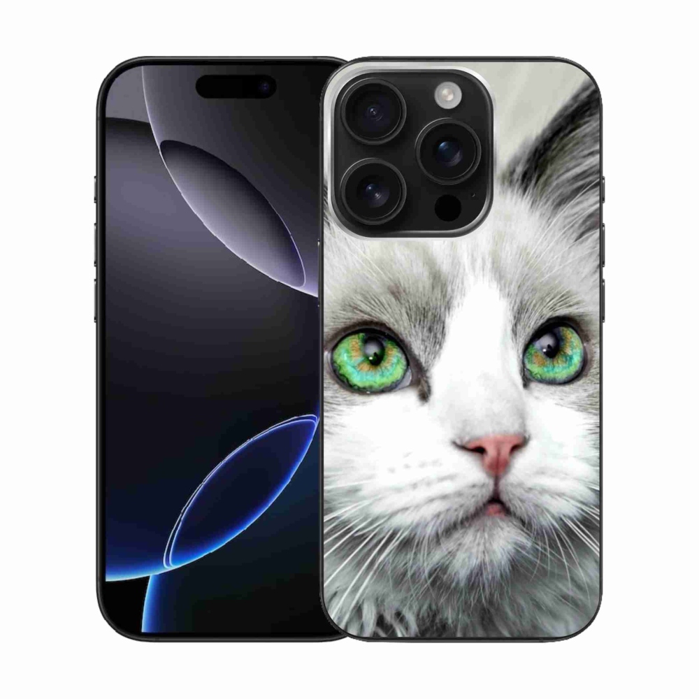 Gelový kryt mmCase na iPhone 16 Pro - kočičí pohled
