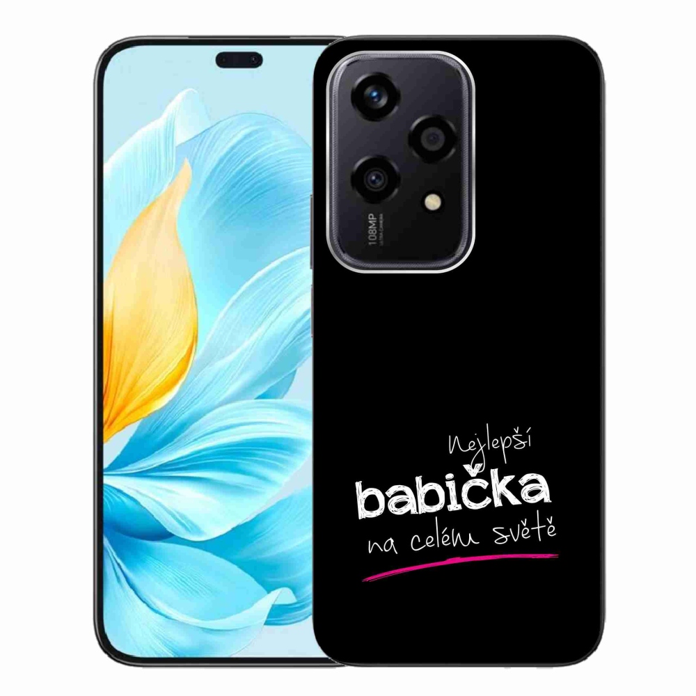 Gelový kryt mmCase na Honor 200 Lite 5G - nejlepší babička 4 černé pozadí