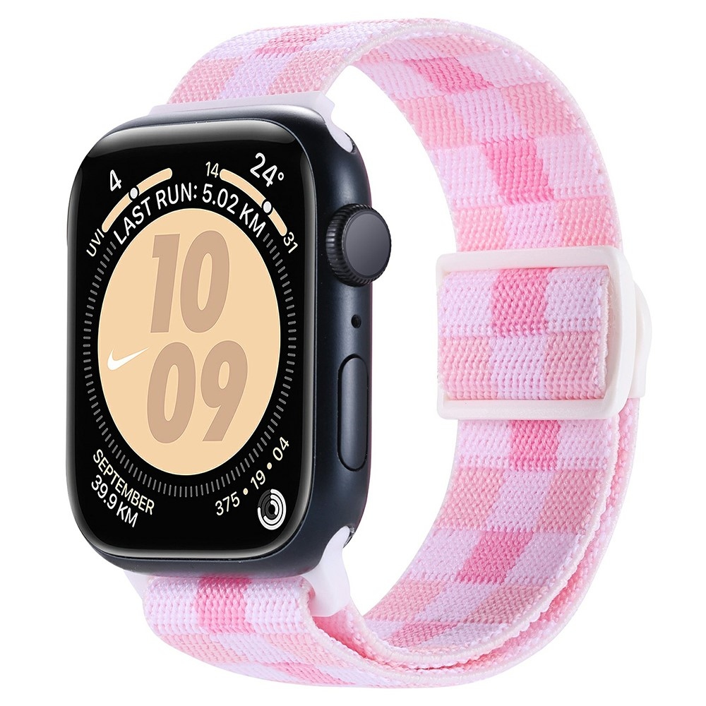 Gradient nylonový řemínek na Apple Watch Ultra/Ultra 2 49mm/SE/SE 2022/2023 44mm/9/8/7 45mm/6/5/4 44mm/3/2/1 42 mm - růžové kostičky