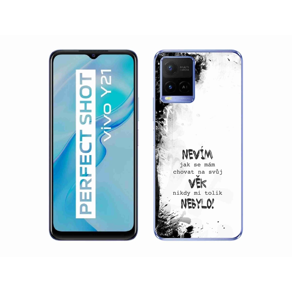 Gelový kryt mmCase na Vivo Y21/Y21s/Y33s - vtipný text 14 bílé pozadí