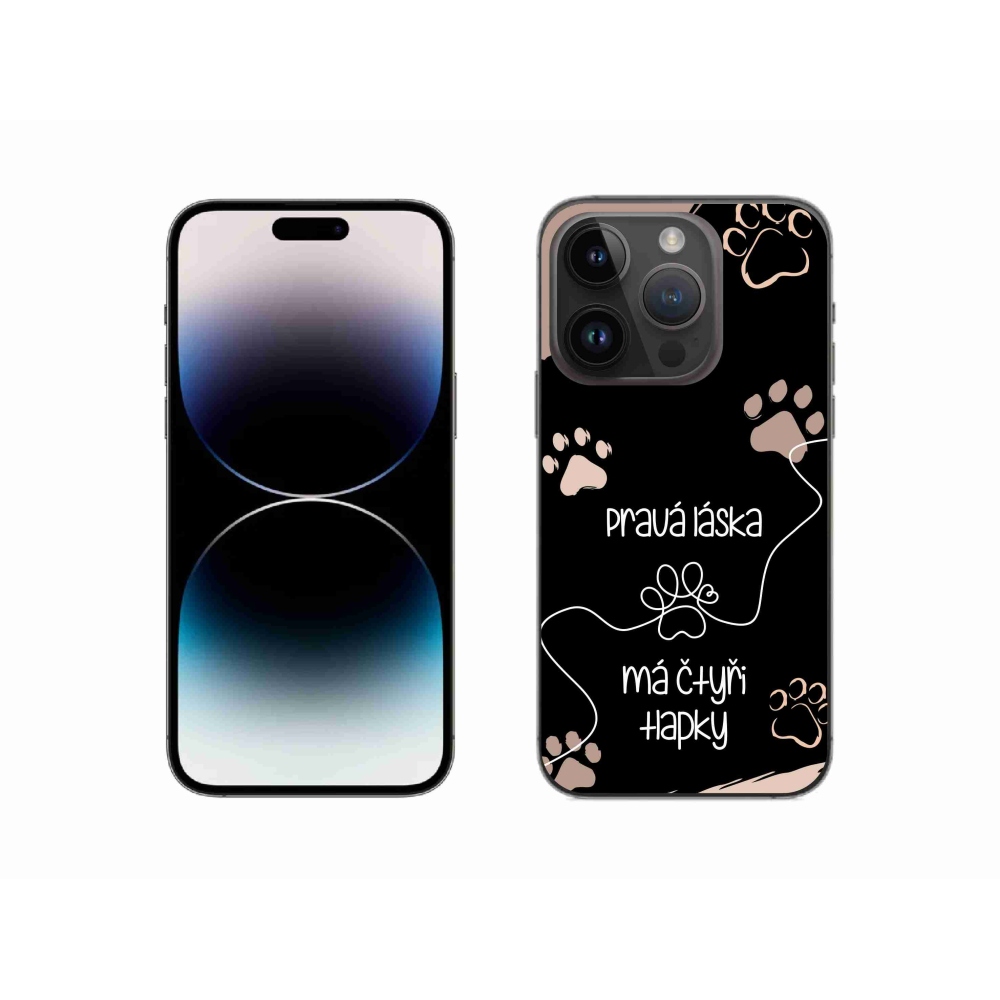 Gelový kryt mmCase na iPhone 14 Pro 6.1 - psí motiv 1 černé pozadí
