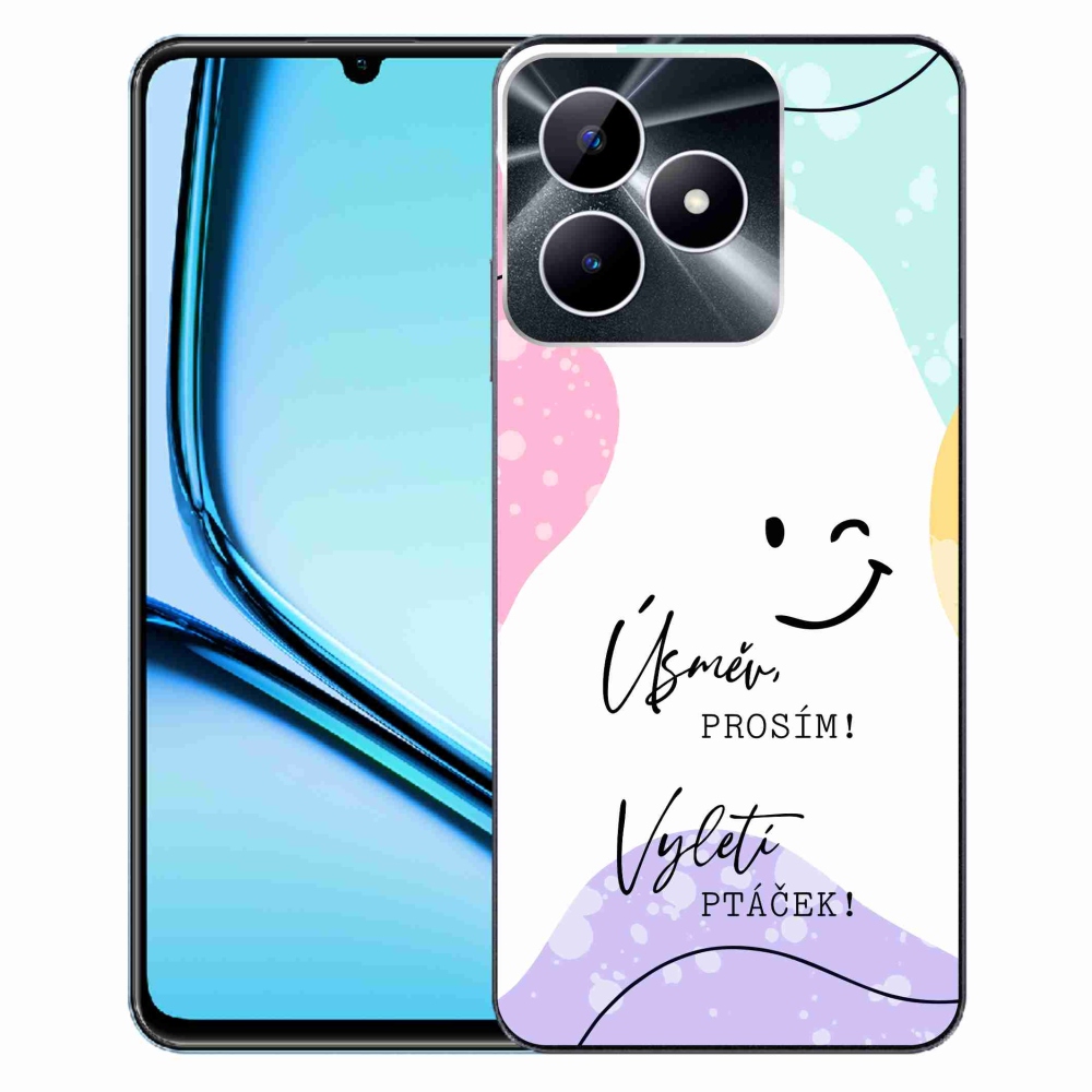 Gelový kryt mmCase na Realme Note 50 - vtipný text 4 bílé pozadí