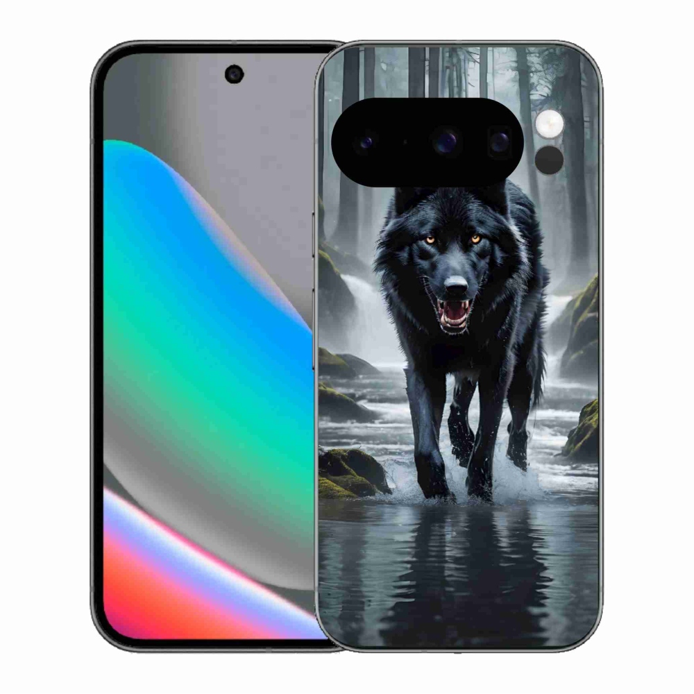 Gelový kryt mmCase na Google Pixel 10 Pro - černý vlk
