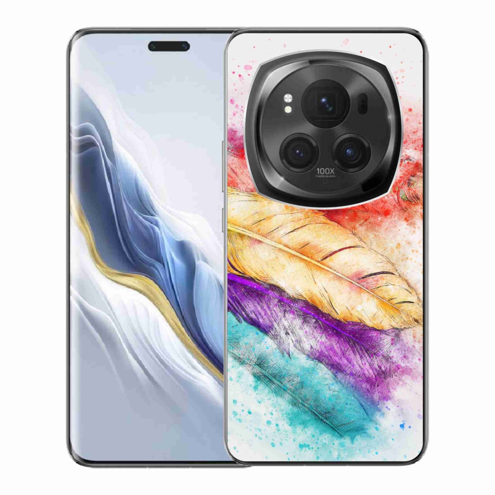 Gelový kryt mmCase na Honor Magic 6 Pro 5G - barevné peří