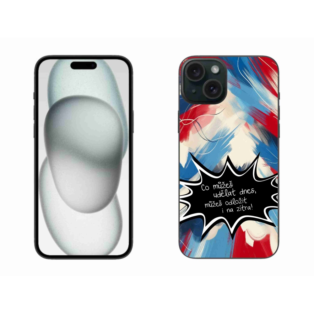 Gelový kryt mmCase na iPhone 15 Plus - vtipný text 9 černé pozadí