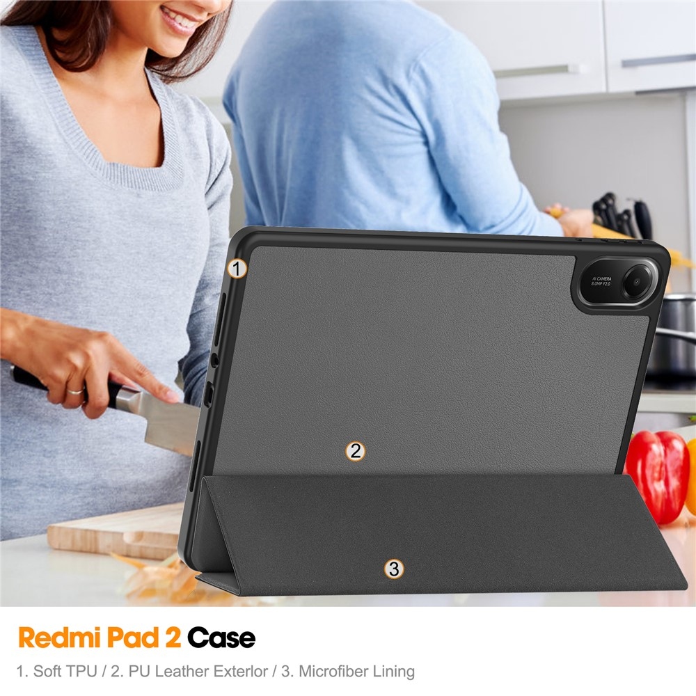 Cases chytré zavírací pouzdro na Xiaomi Redmi Pad 2 - šedé