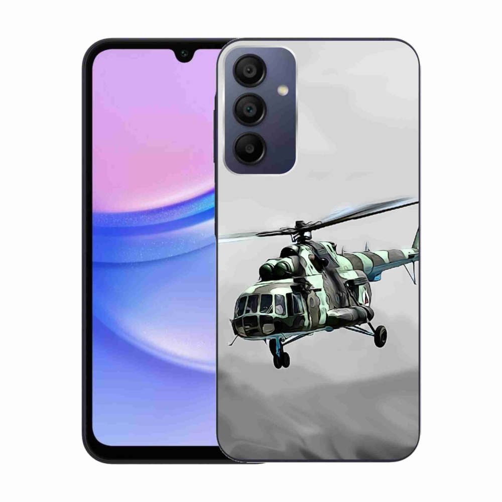Gelový kryt mmCase na Samsung Galaxy A15 4G/5G - vojenský vrtulník