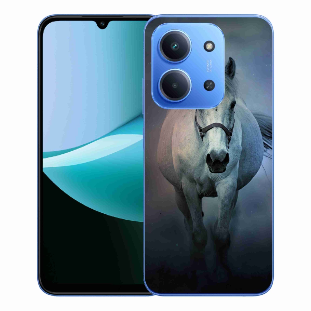 Gelový kryt mmCase na Xiaomi Redmi 15C 4G/5G (173mm) - běžící bílý kůň