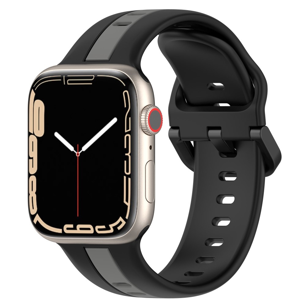 Strap silikonový řemínek na Apple Watch Ultra/Ultra 2 49mm/SE/SE 2022/2023 44mm/9/8/7 45mm/6/5/4 44mm/3/2/1 42 mm - černý/šedý