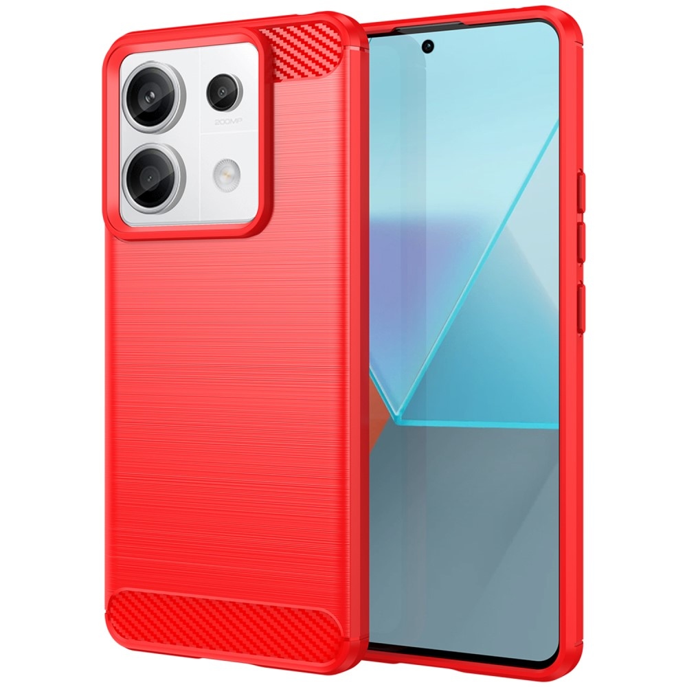 Carbon odolný gelový obal na Xiaomi Redmi Note 13 Pro 5G/Poco X6 5G - červený