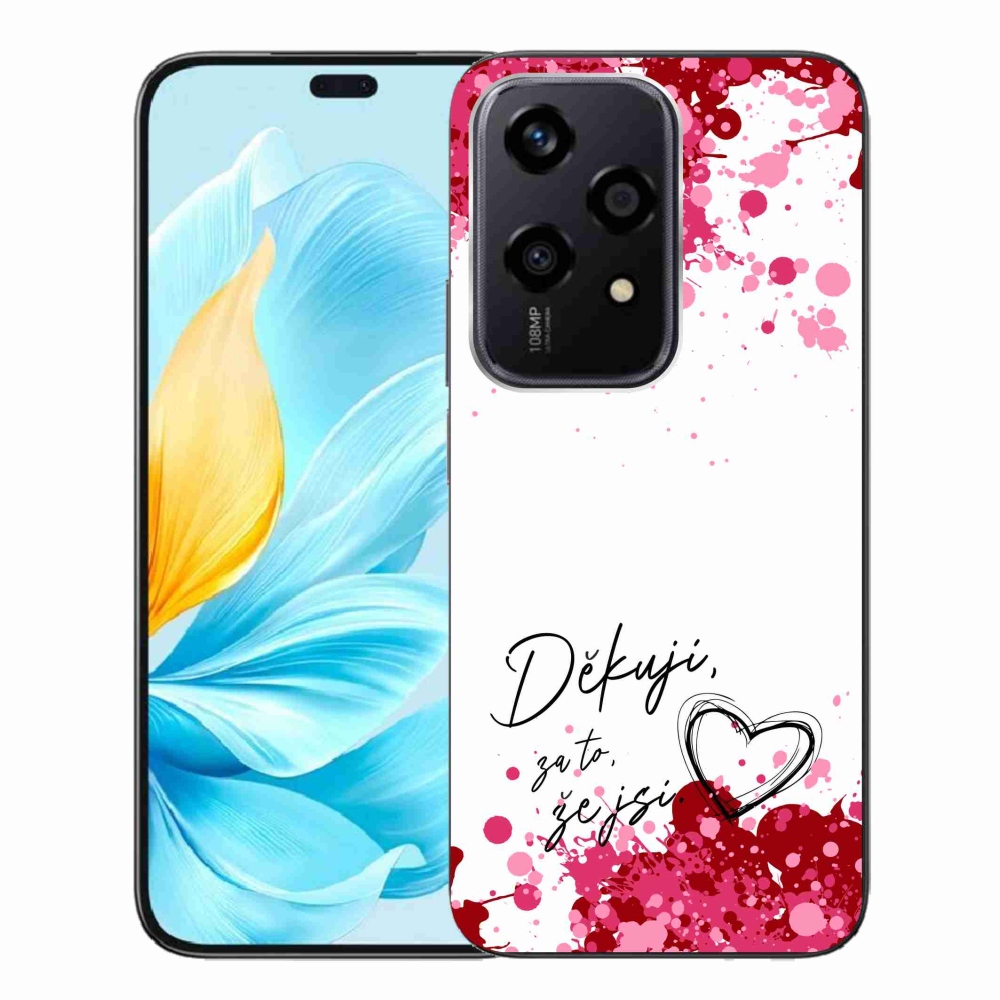 Gelový kryt mmCase na Honor 200 Lite 5G - zamilovaný text 2 bílé pozadí