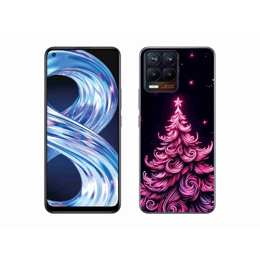 Gelový kryt mmCase na Realme 8 4G - neonový vánoční stromek 2