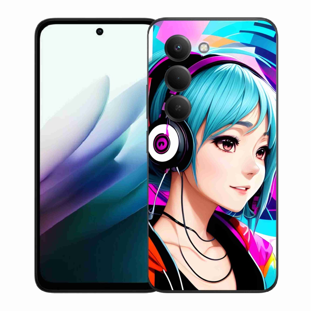 Gelový kryt mmCase na Xiaomi Redmi 15 4G/5G (171mm) - dívka se sluchátky