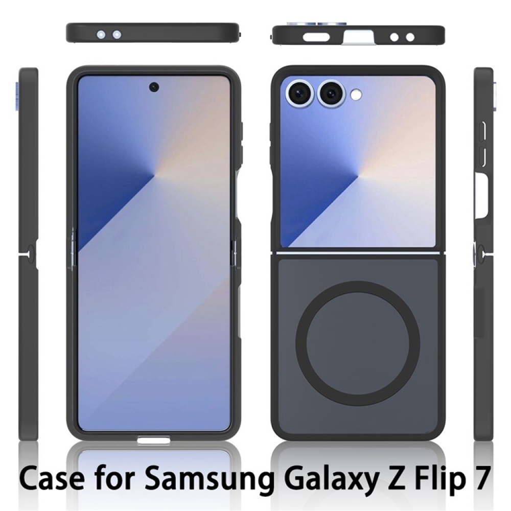 Skin gelový obal s pevnými zády a podporou MagSafe na Samsung Galaxy Z Flip7 5G - černý