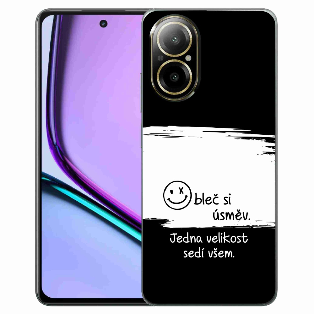 Gelový kryt mmCase na Realme C67 - vtipný text 8 bíločerné pozadí