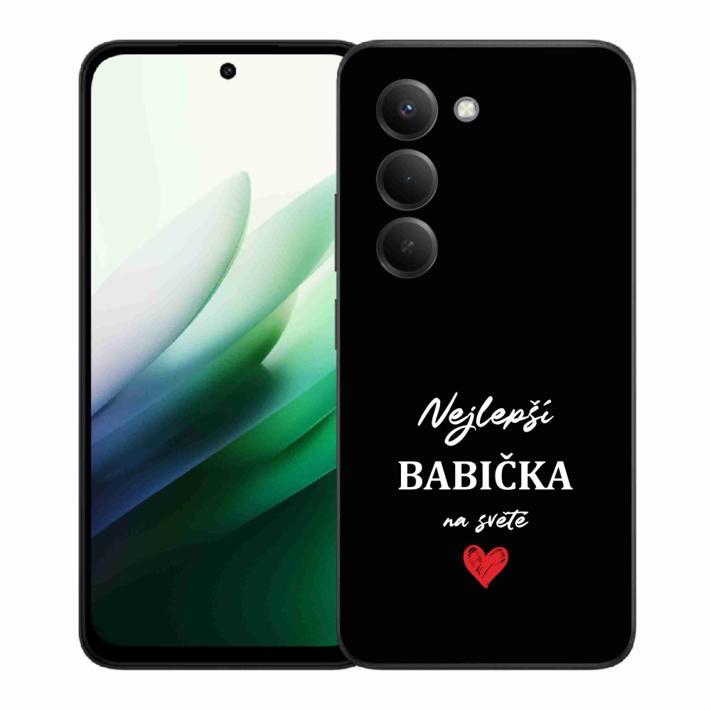 Gelový kryt mmCase na Xiaomi Redmi 15 5G (169mm) - nejlepší babička 1 černé pozadí