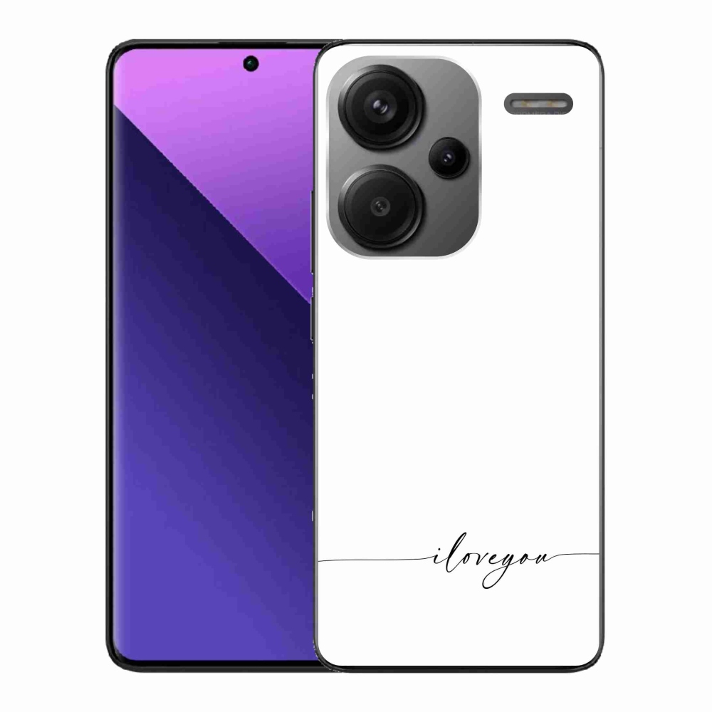 Gelový kryt mmCase na Xiaomi Redmi Note 13 Pro+ 5G - I love you bílé pozadí