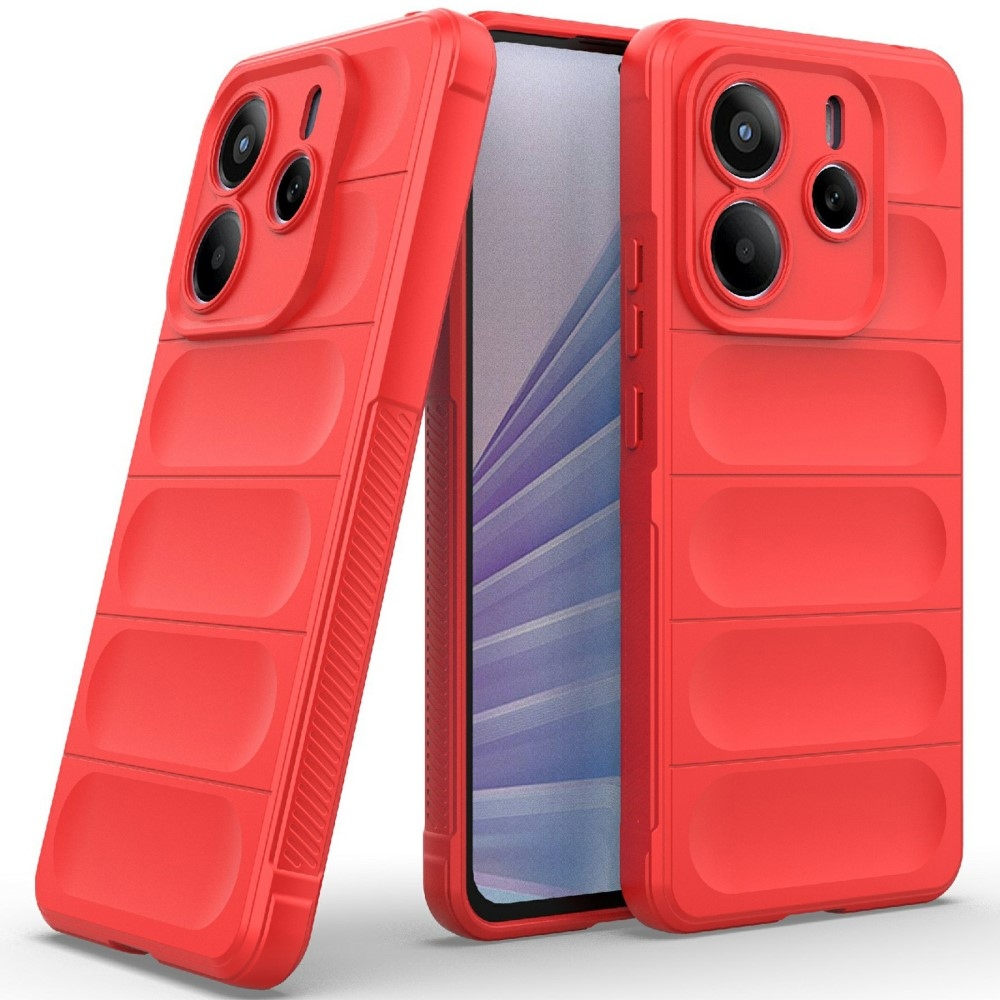 Rugg odolný gelový obal na Xiaomi Redmi Note 14 5G - červený