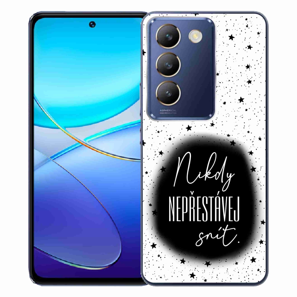 Gelový kryt mmCase na Vivo V40 SE 4G/5G - citát 1 černobílé pozadí