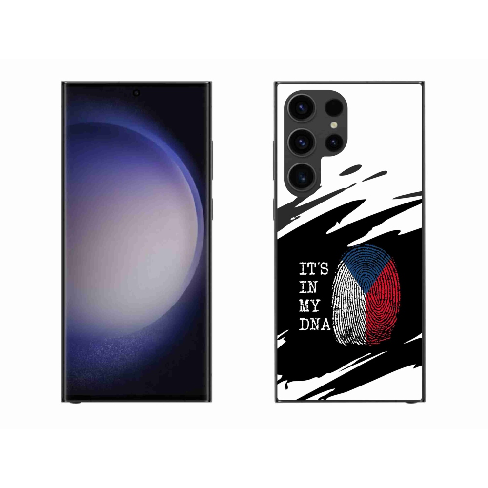 Gelový kryt mmCase na Samsung Galaxy S23 Ultra 5G - vlajka otisk prstu černobílé pozadí