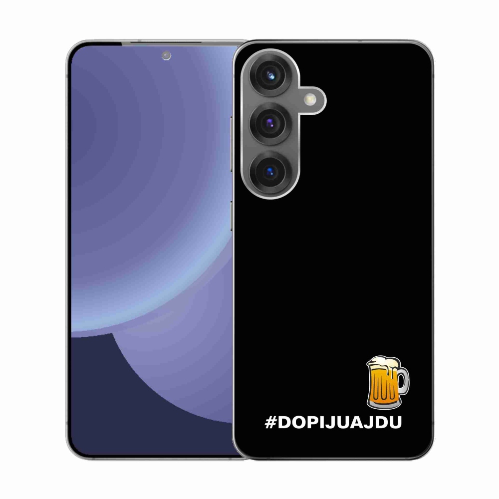 Gelový kryt mmCase na Samsung Galaxy S25 - pivní motiv 1 černé pozadí
