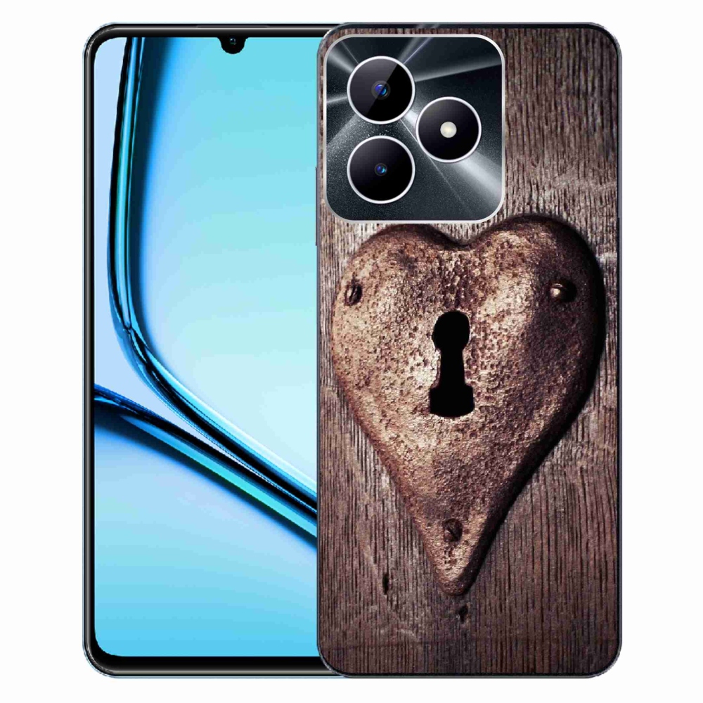 Gelový kryt mmCase na Realme Note 50 - zámek ve tvaru srdce