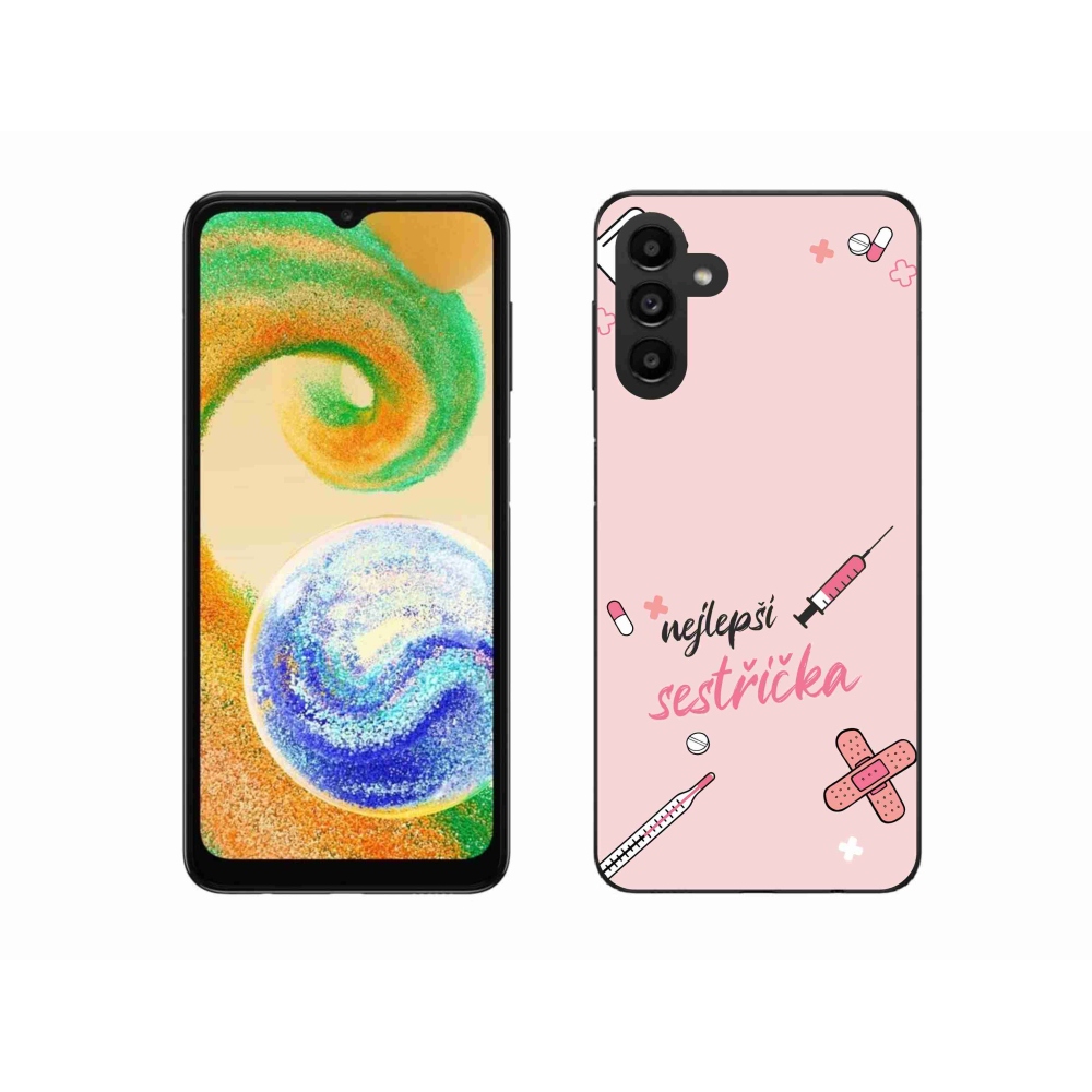 Gelový kryt mmCase na Samsung Galaxy A04s (164.7x76.7x9.1mm) - nejlepší sestřička růžové pozadí