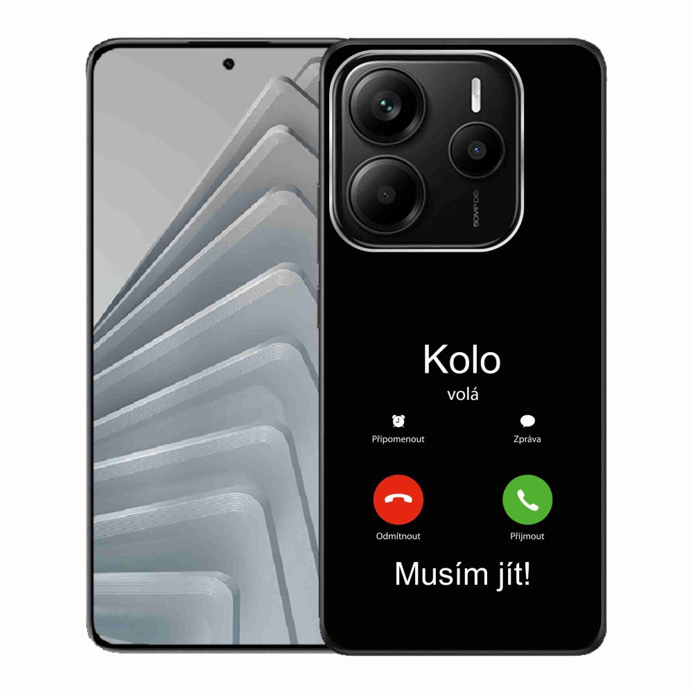 Gelový kryt mmCase na Xiaomi Redmi Note 14 5G - kolo volá černé pozadí