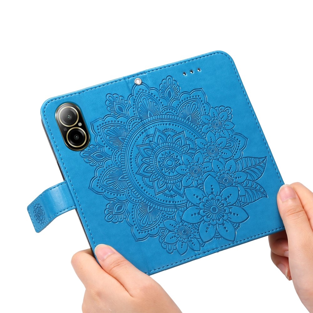 Mandala knížkové pouzdro na Realme C67 - modré