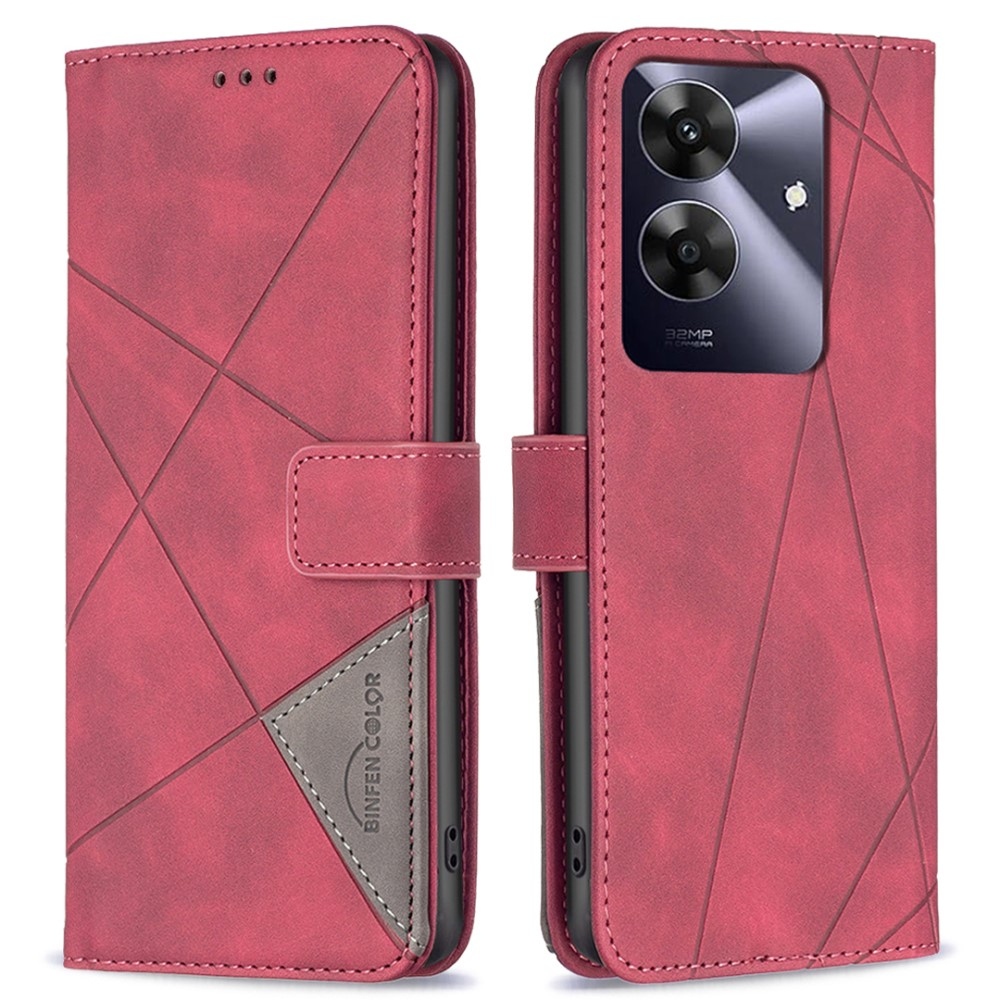 BNF Triangle knížkové pouzdro na Realme Note 60 - červené