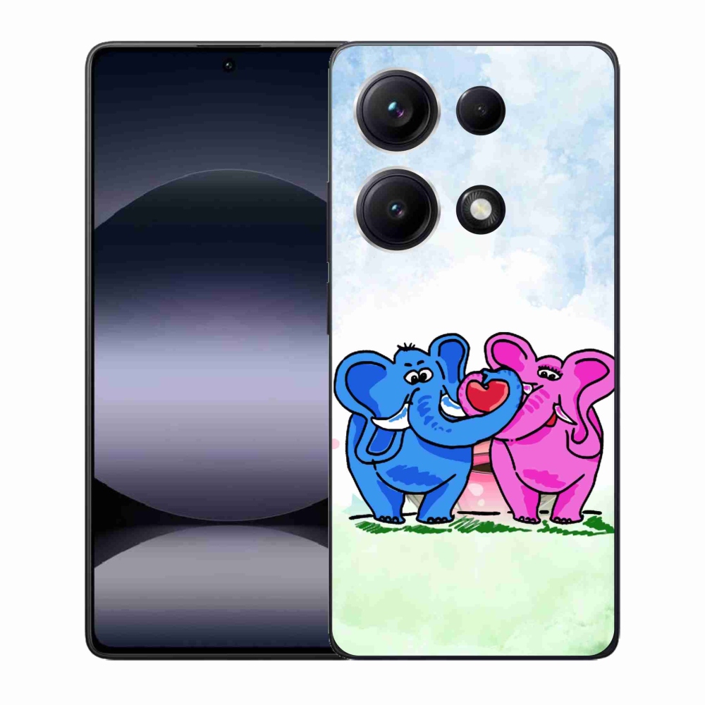 Gelový kryt mmCase na Xiaomi Redmi Note 14S - zamilovaní sloni