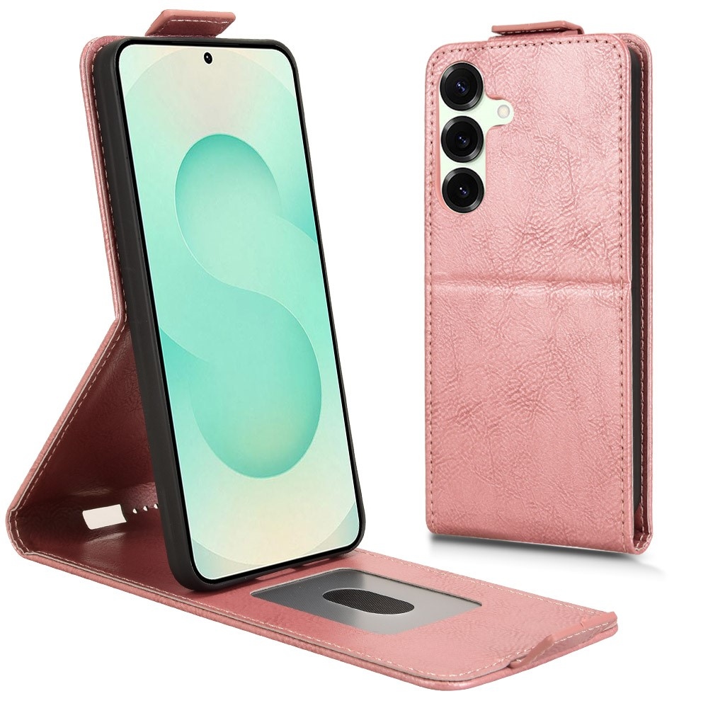 Vert flipové pouzdro na Samsung Galaxy S25 FE - růžovozlaté