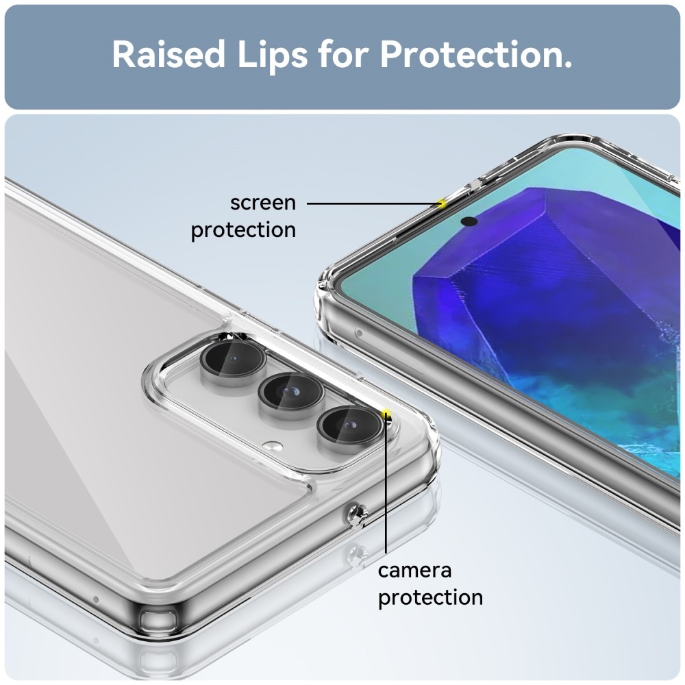 Gelový obal s pevnými zády na Samsung Galaxy M55 5G - průhledný