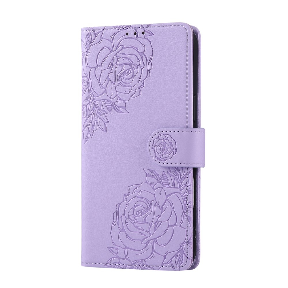 Rose knížkové pouzdro na Xiaomi Poco M7 Pro 5G/Note 14 5G - světlefialové