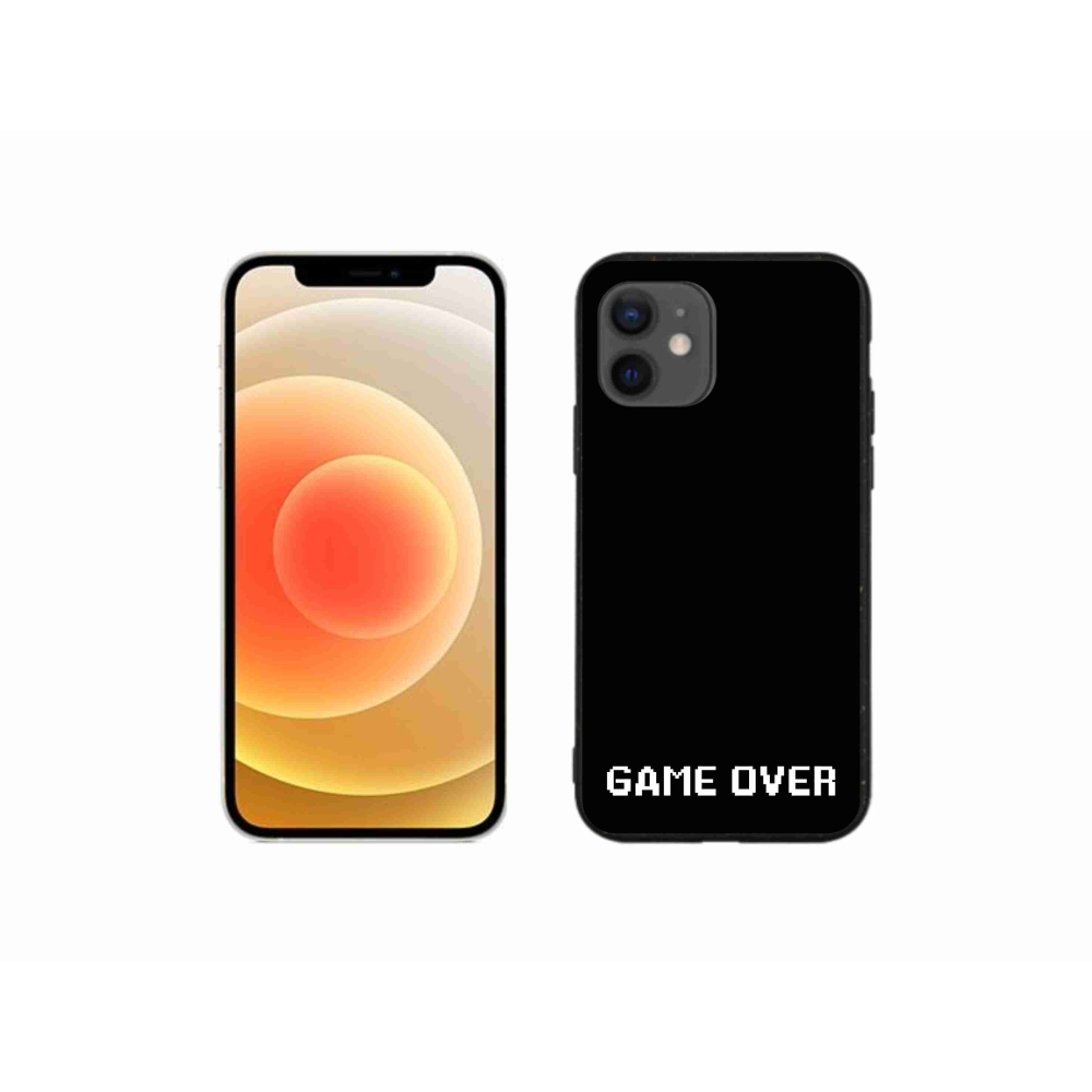 Gelový kryt mmCase na iPhone 12 mini - game over černé pozadí
