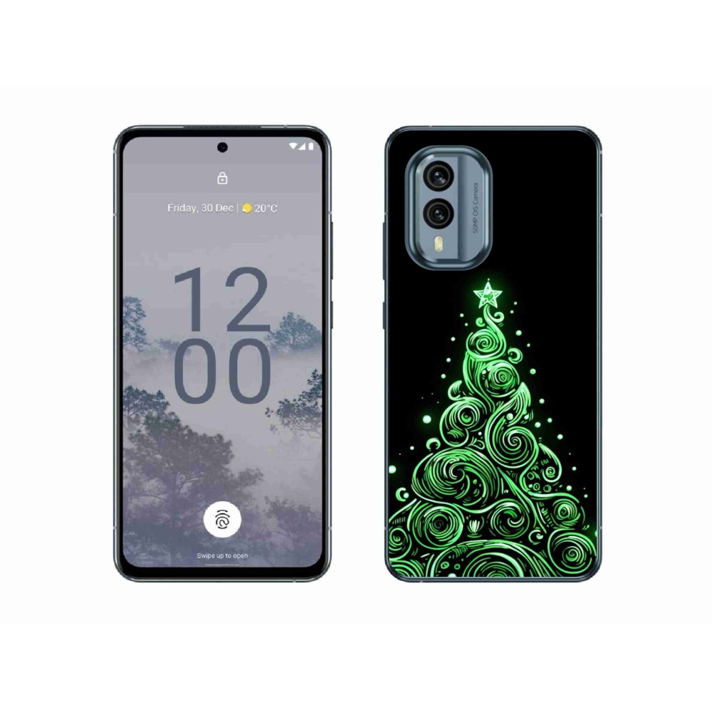 Gelový kryt mmCase na Nokia X30 5G - neonový vánoční stromek 3