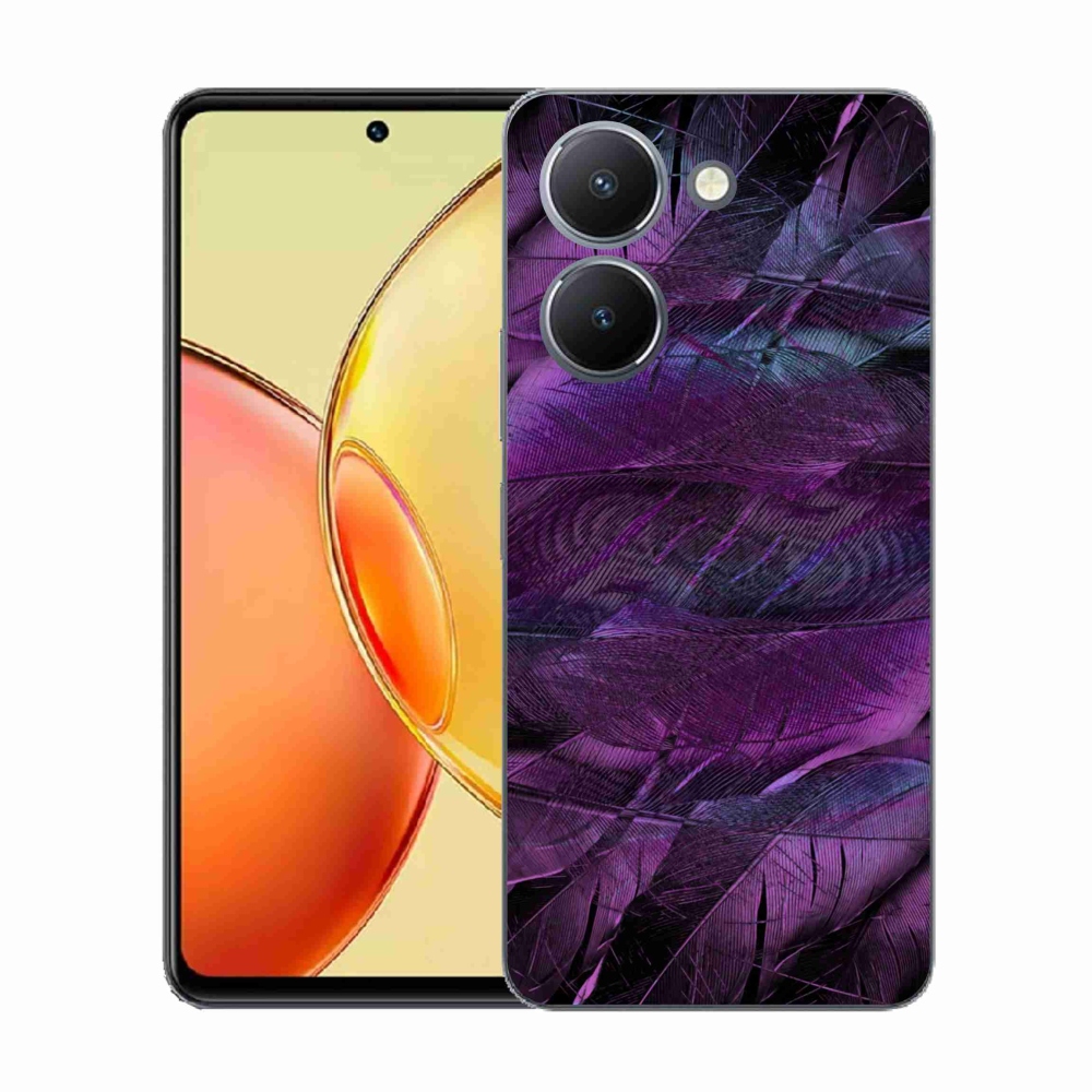 Gelový kryt mmCase na Vivo Y36 - fialová pírka