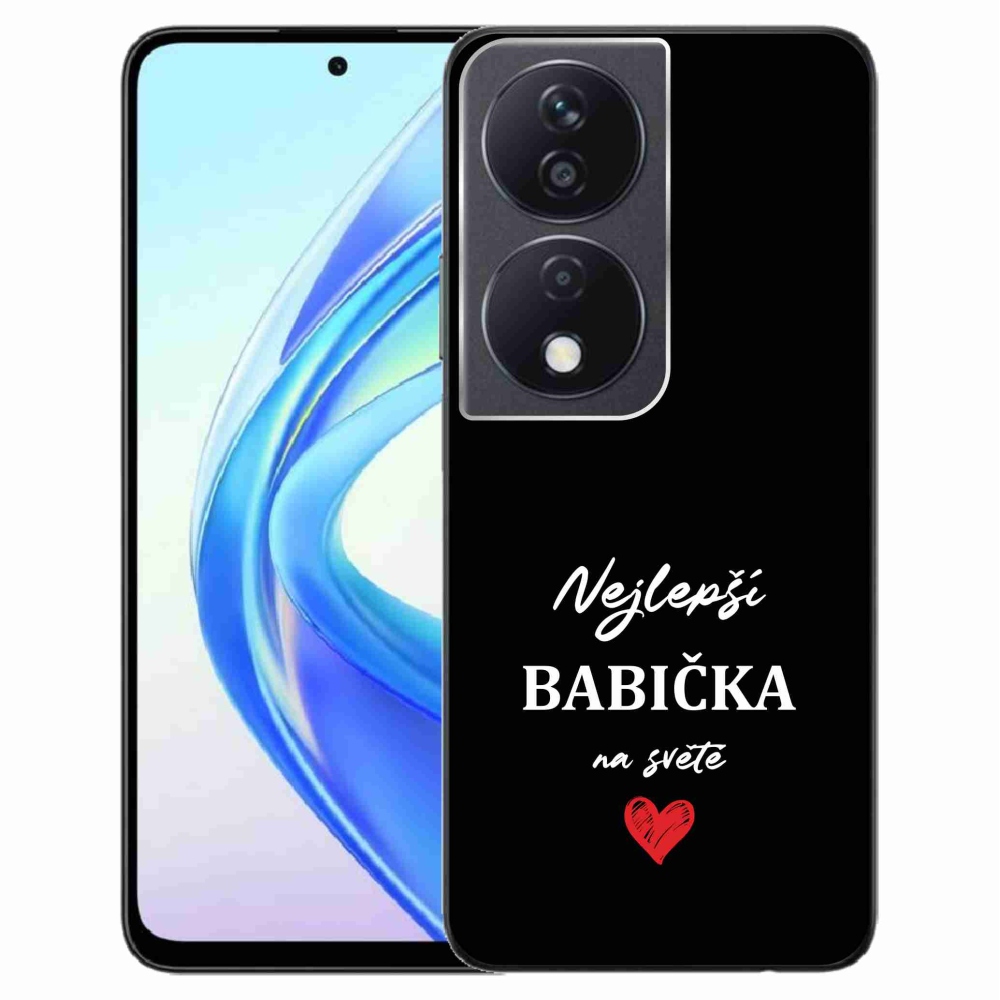Gelový kryt mmCase na Honor X7b/Honor 90 Smart - nejlepší babička 1 černé pozadí