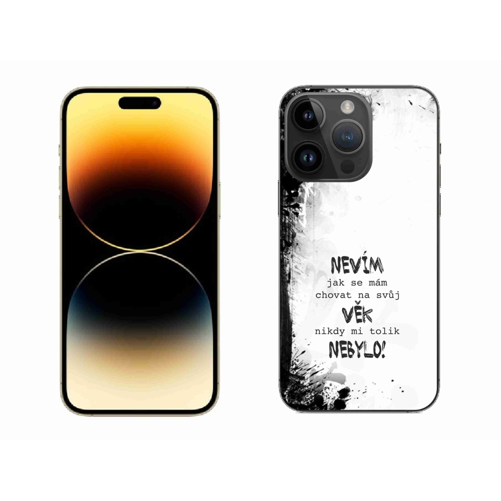 Gelový kryt mmCase na iPhone 14 Pro Max 6.7 - vtipný text 14 bílé pozadí