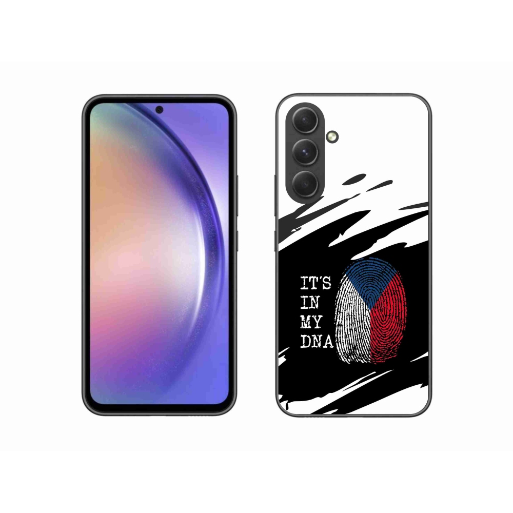 Gelový kryt mmCase na Samsung Galaxy A54 5G - vlajka otisk prstu černobílé pozadí