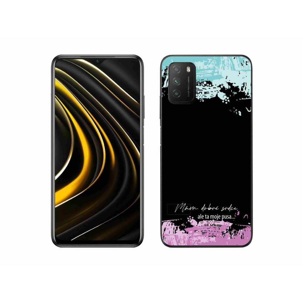 Gelový kryt mmCase na Xiaomi Poco M3 - vtipný text 3 černé pozadí