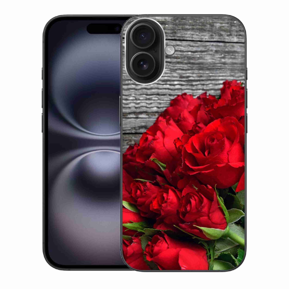 Gelový kryt mmCase na iPhone 16 Plus - červené růže