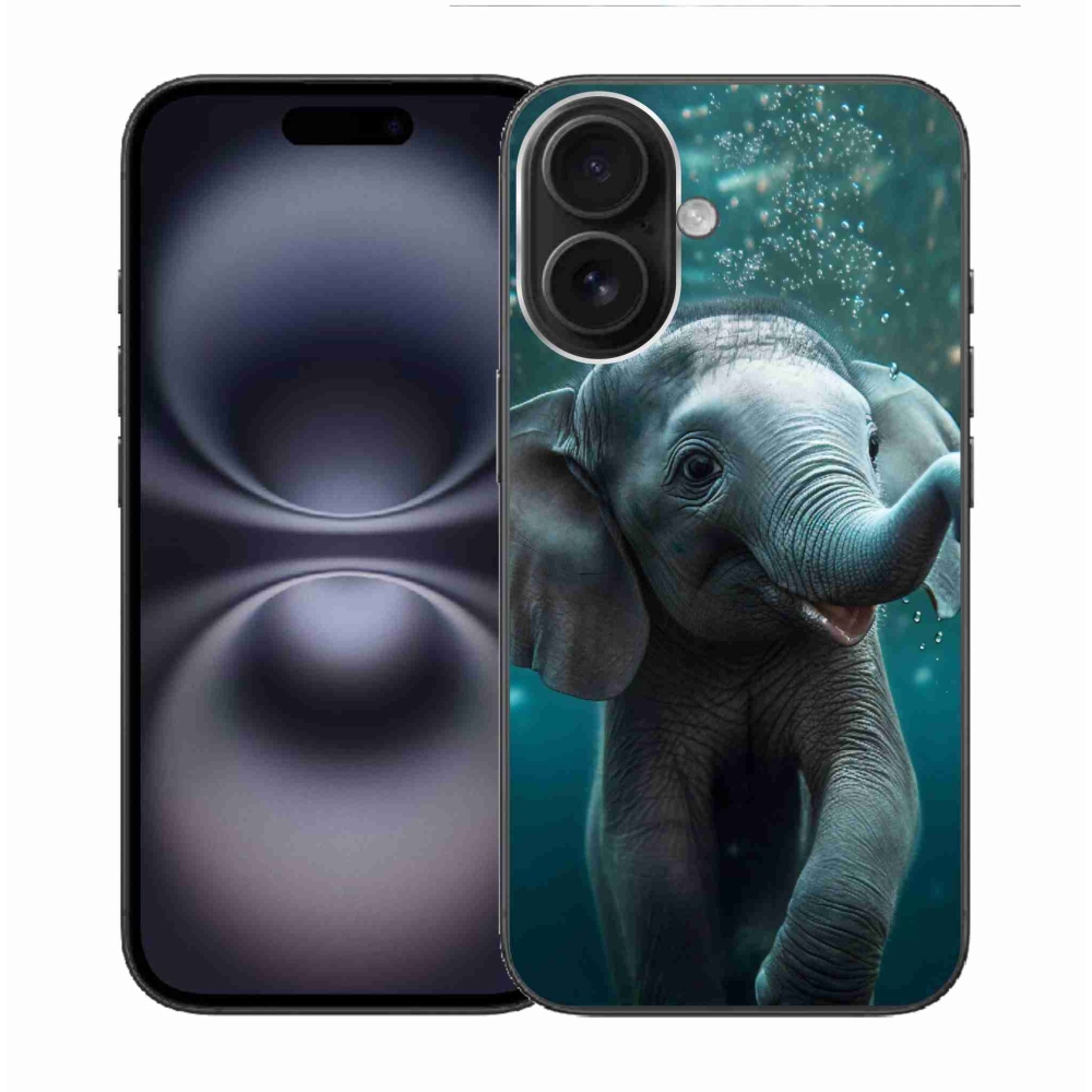Gelový kryt mmCase na iPhone 16 - slůně pod vodou