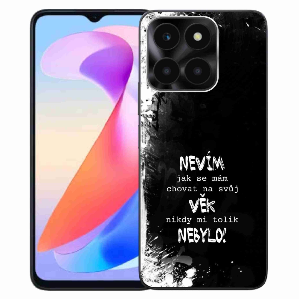 Gelový kryt mmCase na Honor X6a - vtipný text 14 černé pozadí