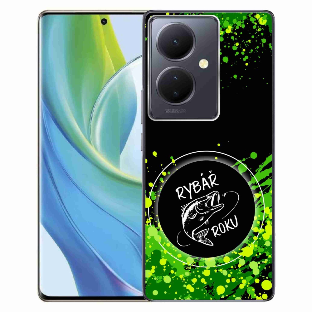 Gelový kryt mmCase na Vivo V29 Lite 5G - rybář roku černé pozadí