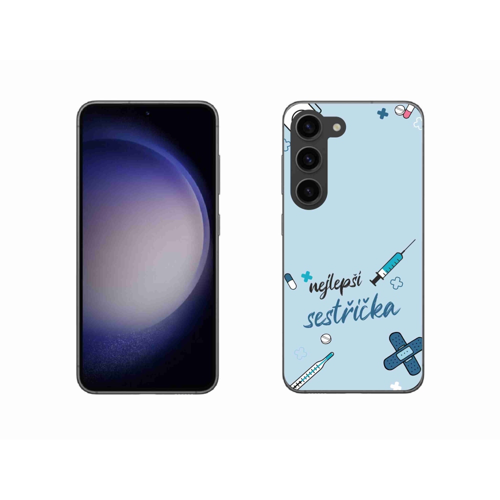Gelový kryt mmCase na Samsung Galaxy S23 5G - nejlepší sestřička modré pozadí
