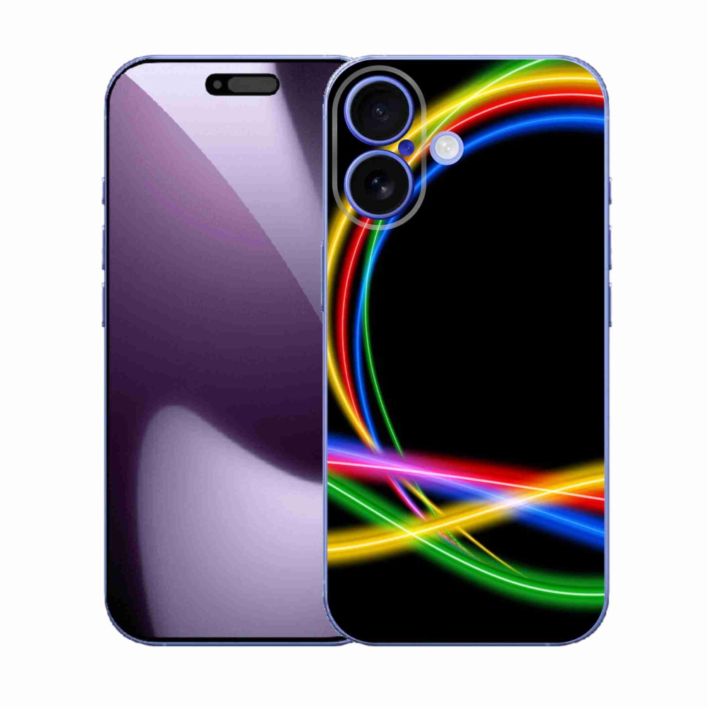 Gelový kryt mmCase na iPhone 17 - neonové kruhy
