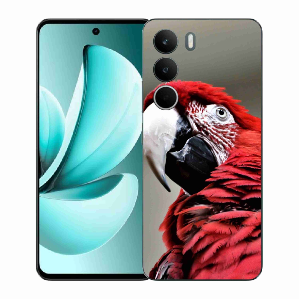 Gelový kryt mmCase na Realme C71 - papoušek ara červený