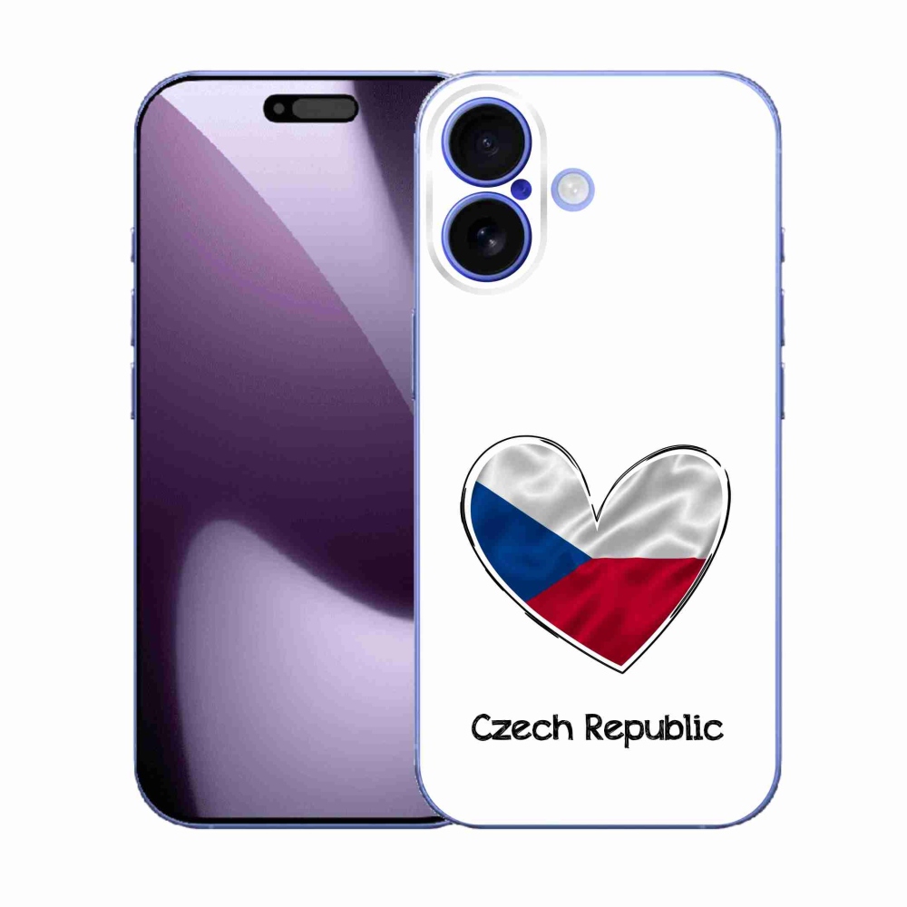 Gelový kryt mmCase na iPhone 17 - vlajka srdce bílé pozadí